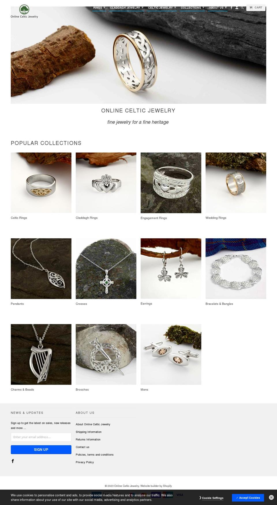 onlinecelticjewelry.com shopify website screenshot