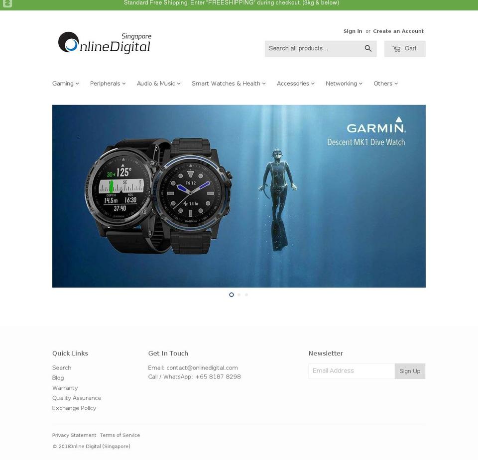 onlinedigital.com.sg shopify website screenshot