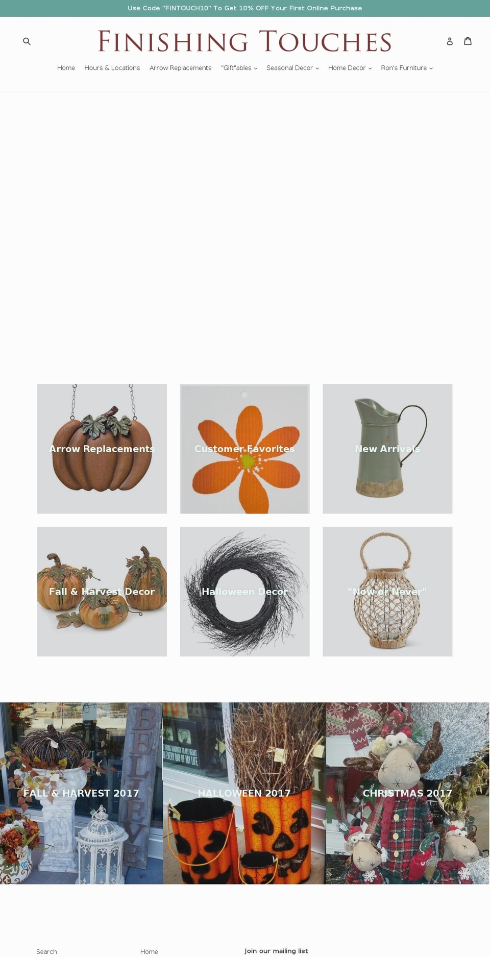 onlinefinishingtouches.com shopify website screenshot