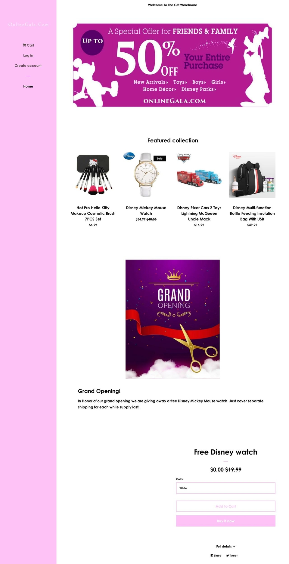 onlinegala.com — Shopify storefront screenshot