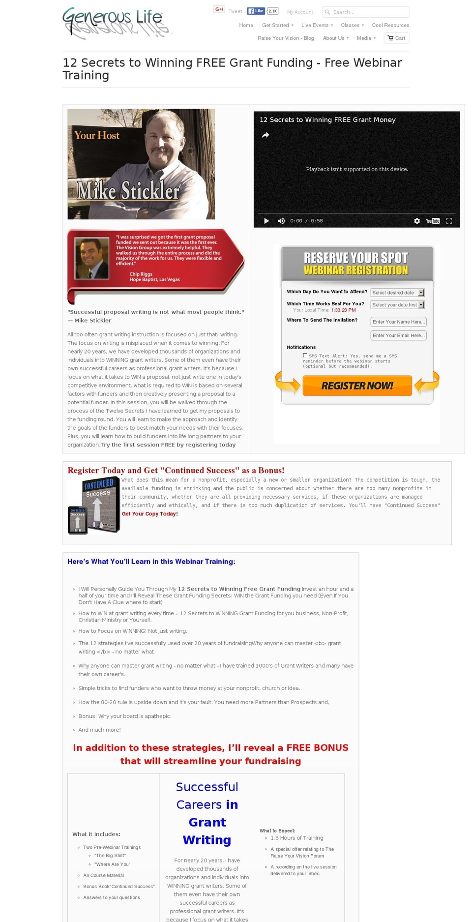 onlinegrantwritingschool.com shopify website screenshot