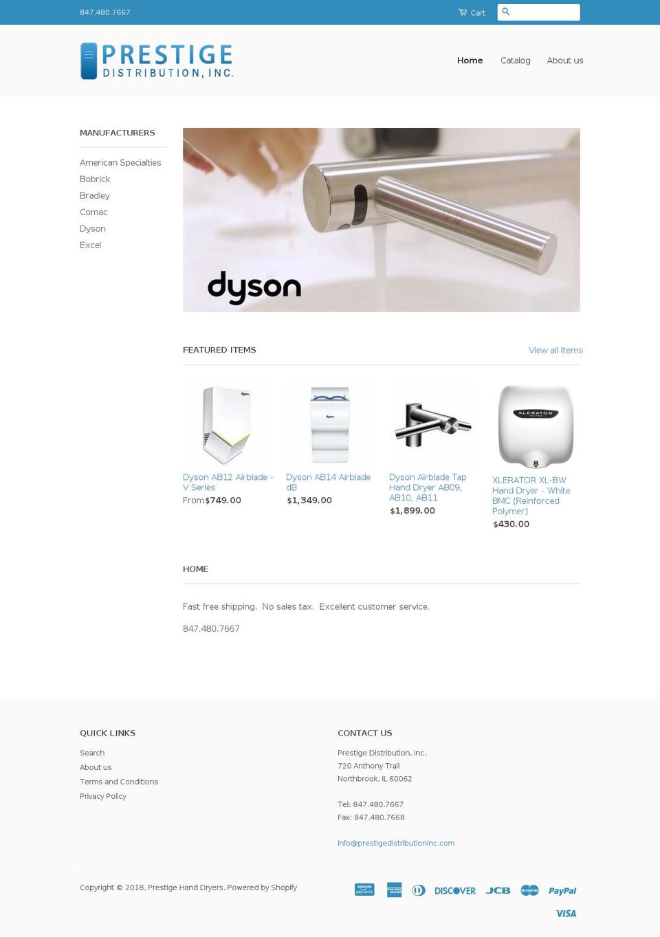 onlinehanddryer.com — Shopify storefront screenshot