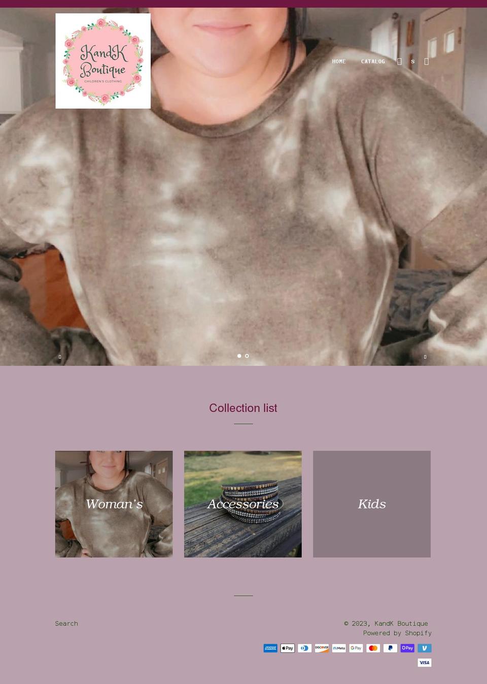 onlinekandkboutique.com shopify website screenshot