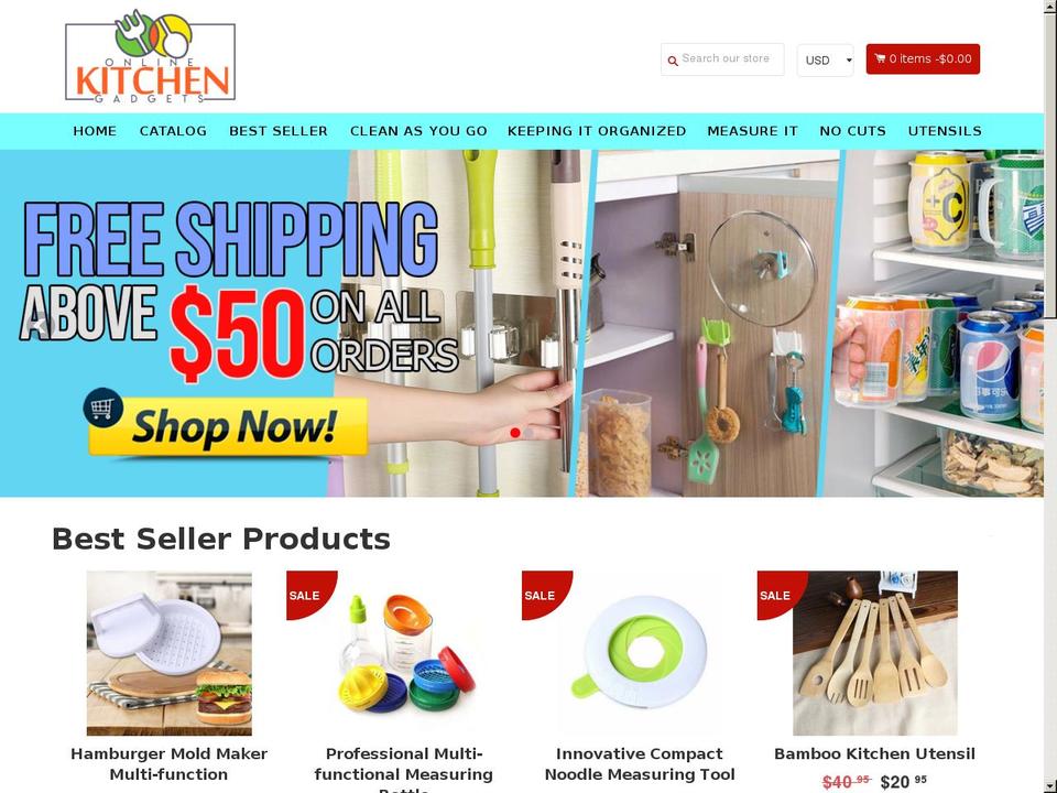 EcomClub Shopify theme site example onlinekitchengadgets.com