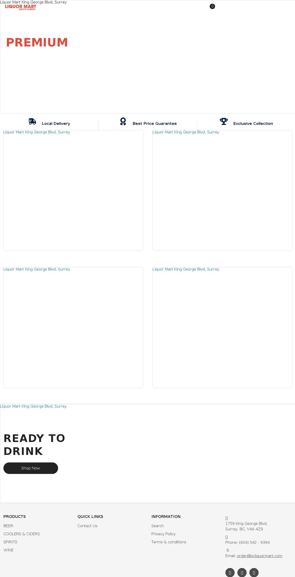 onlineliquordelivery.com shopify website screenshot