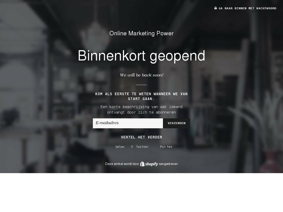 onlinemarketingpower.nl shopify website screenshot