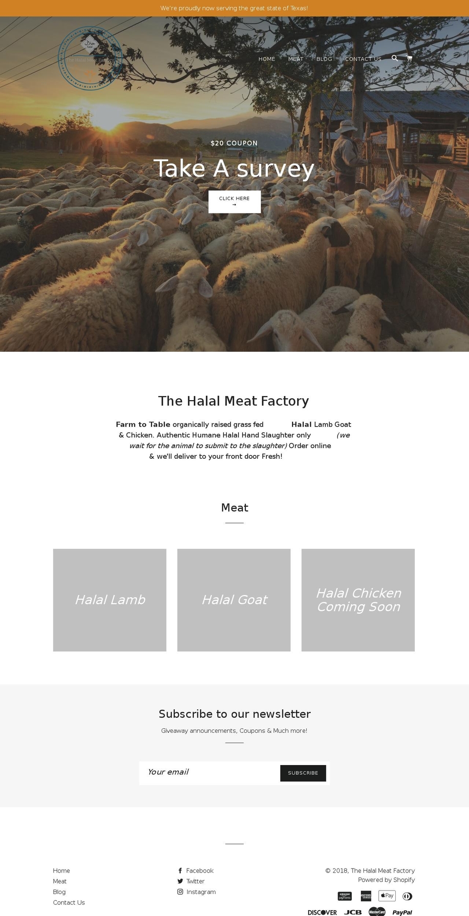 onlinemeatdelivery.com — Shopify storefront screenshot