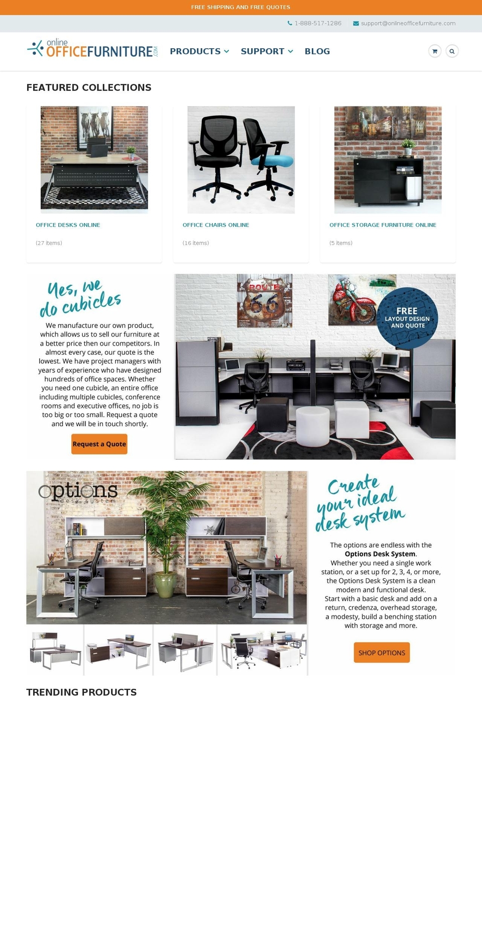 onlineofficefurniture.com shopify website screenshot