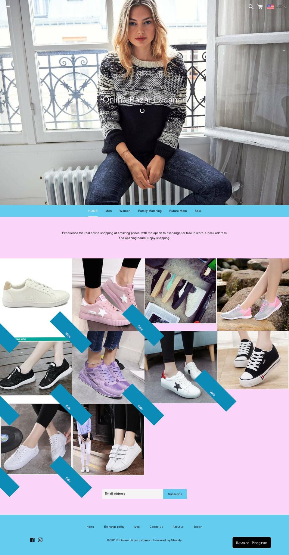 onlineoutletlebanon.com — Shopify storefront screenshot