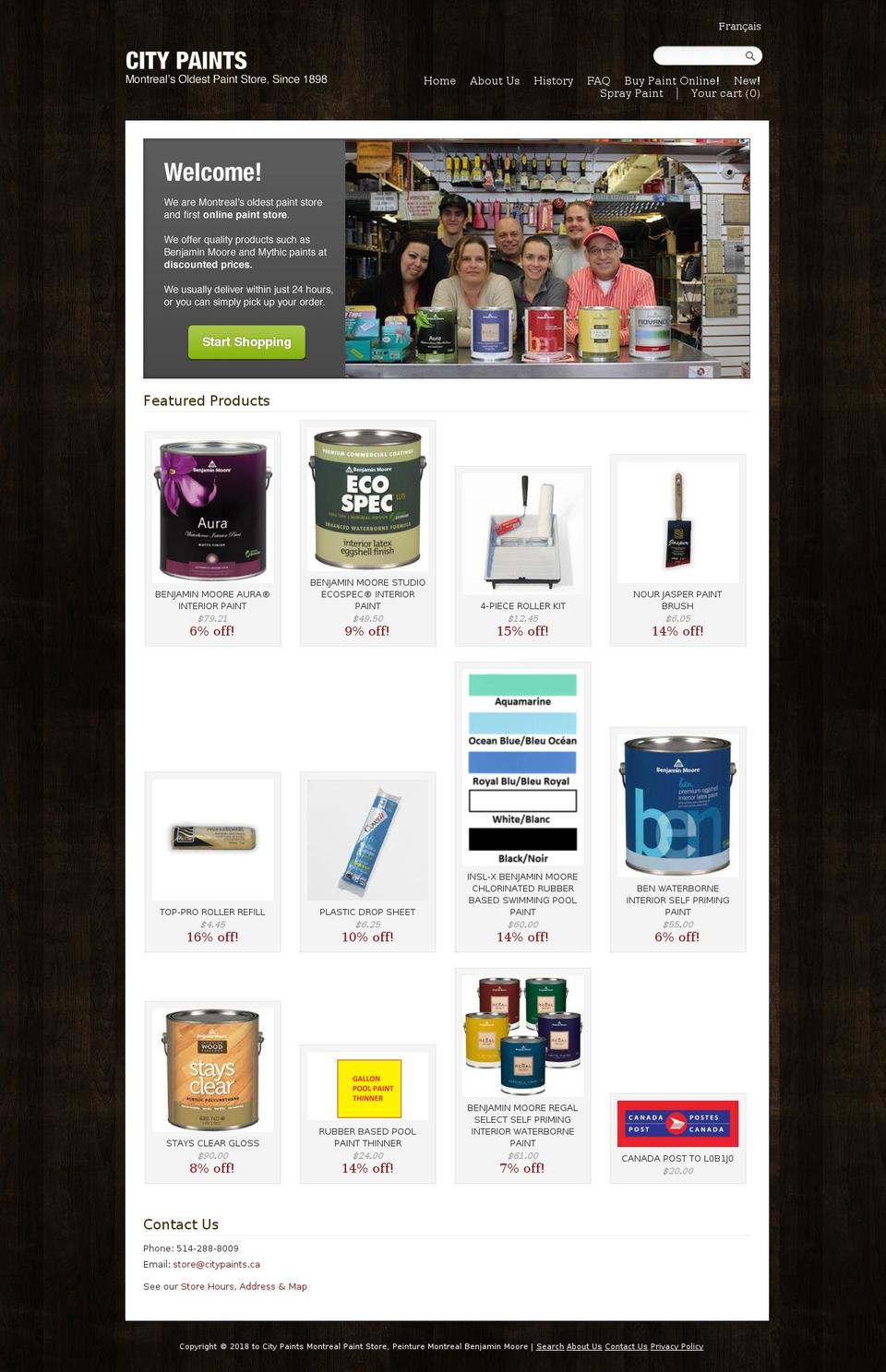 onlinepaint.ca shopify website screenshot