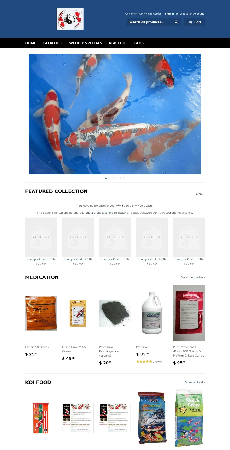 onlineponds.com shopify website screenshot