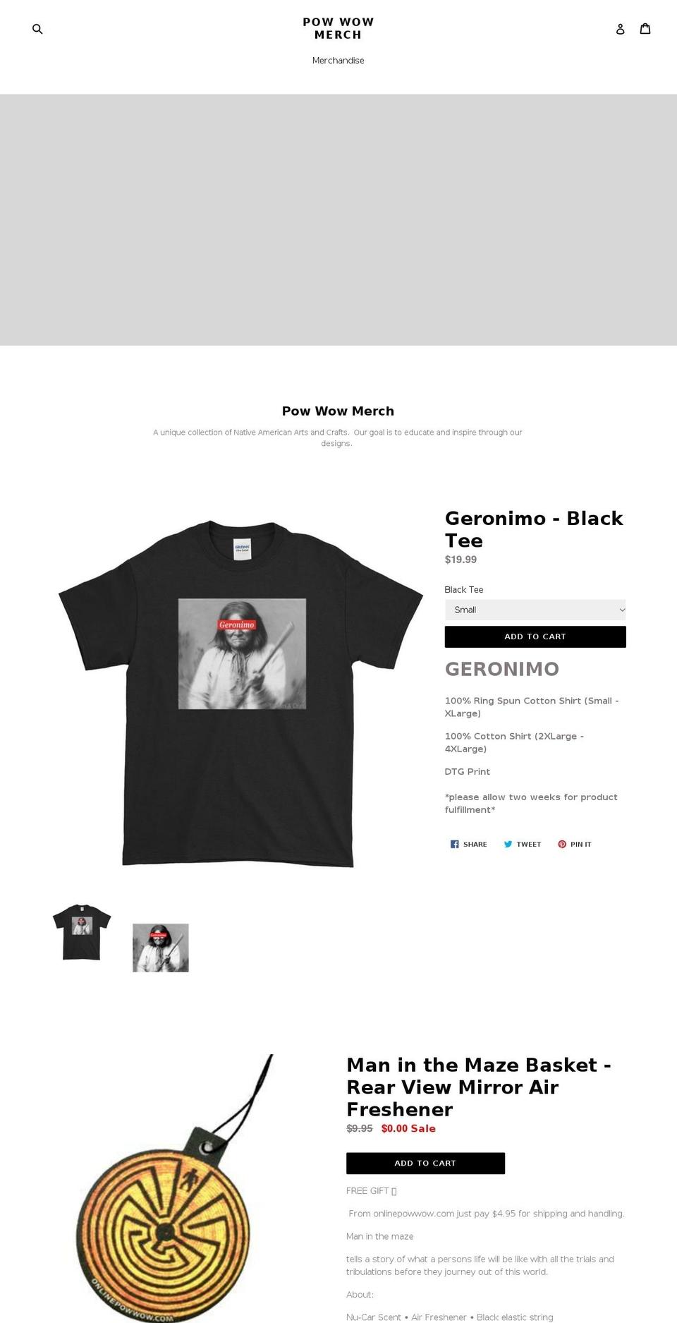onlinepowwow.com — Shopify storefront screenshot