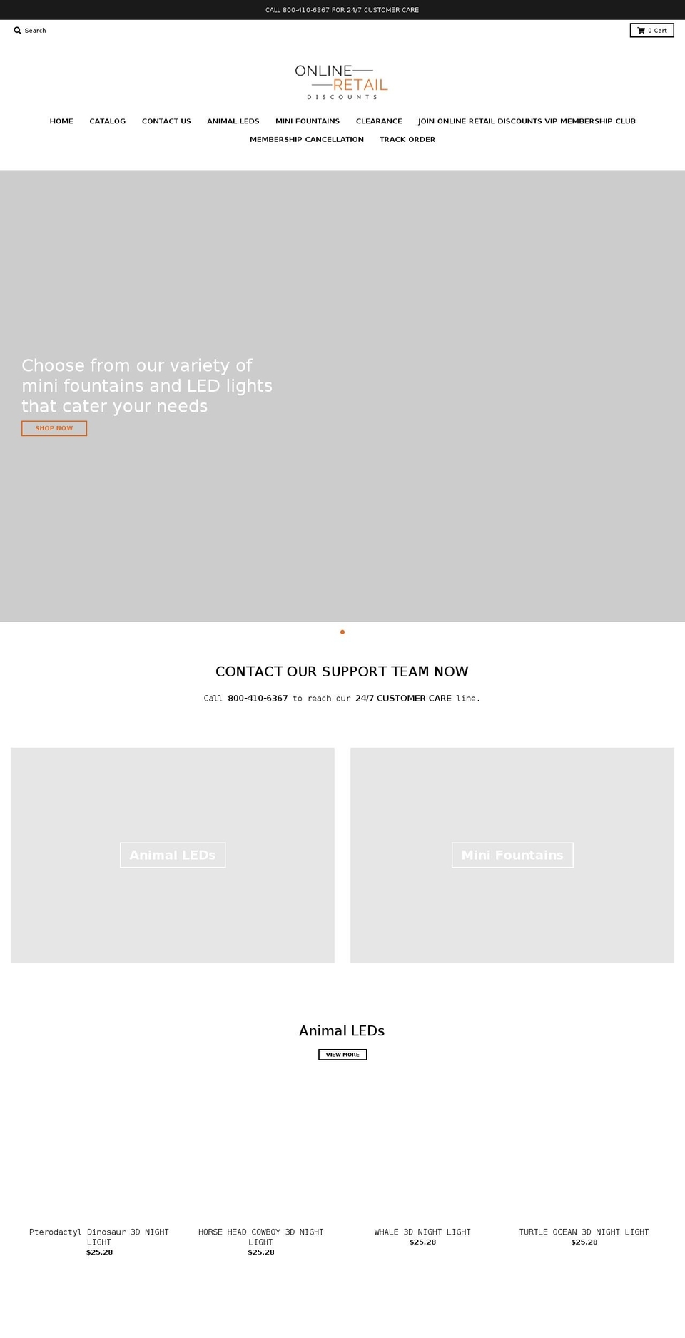 onlineretaildiscounts.com shopify website screenshot