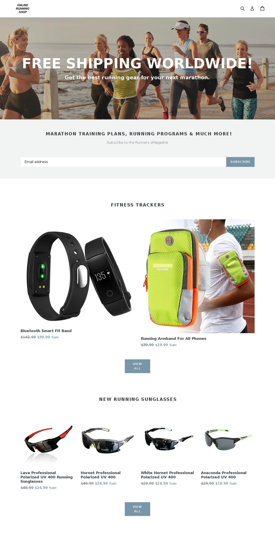 onlinerunningshop.com — Shopify storefront screenshot