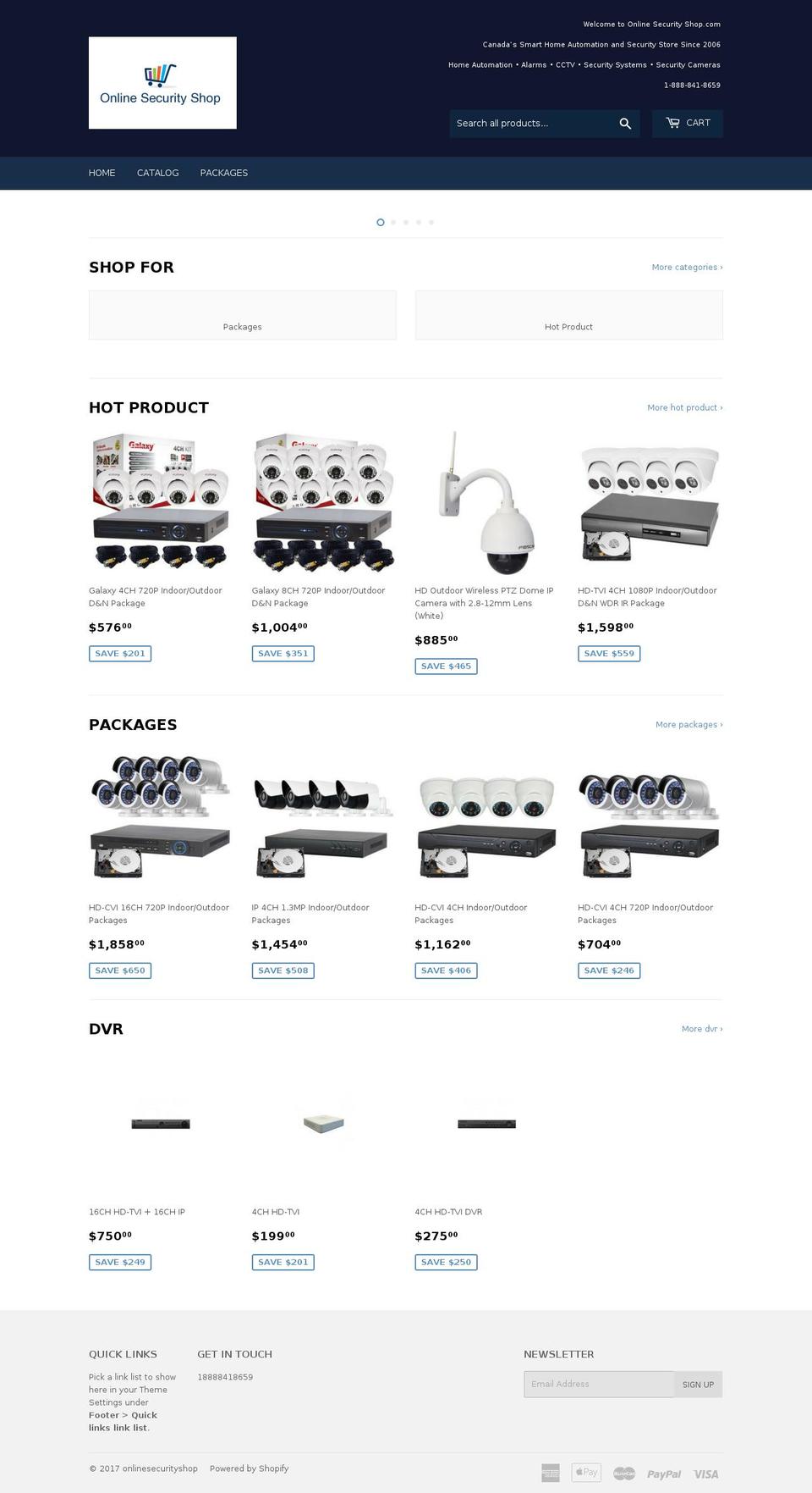 onlinesecurityshop.com shopify website screenshot