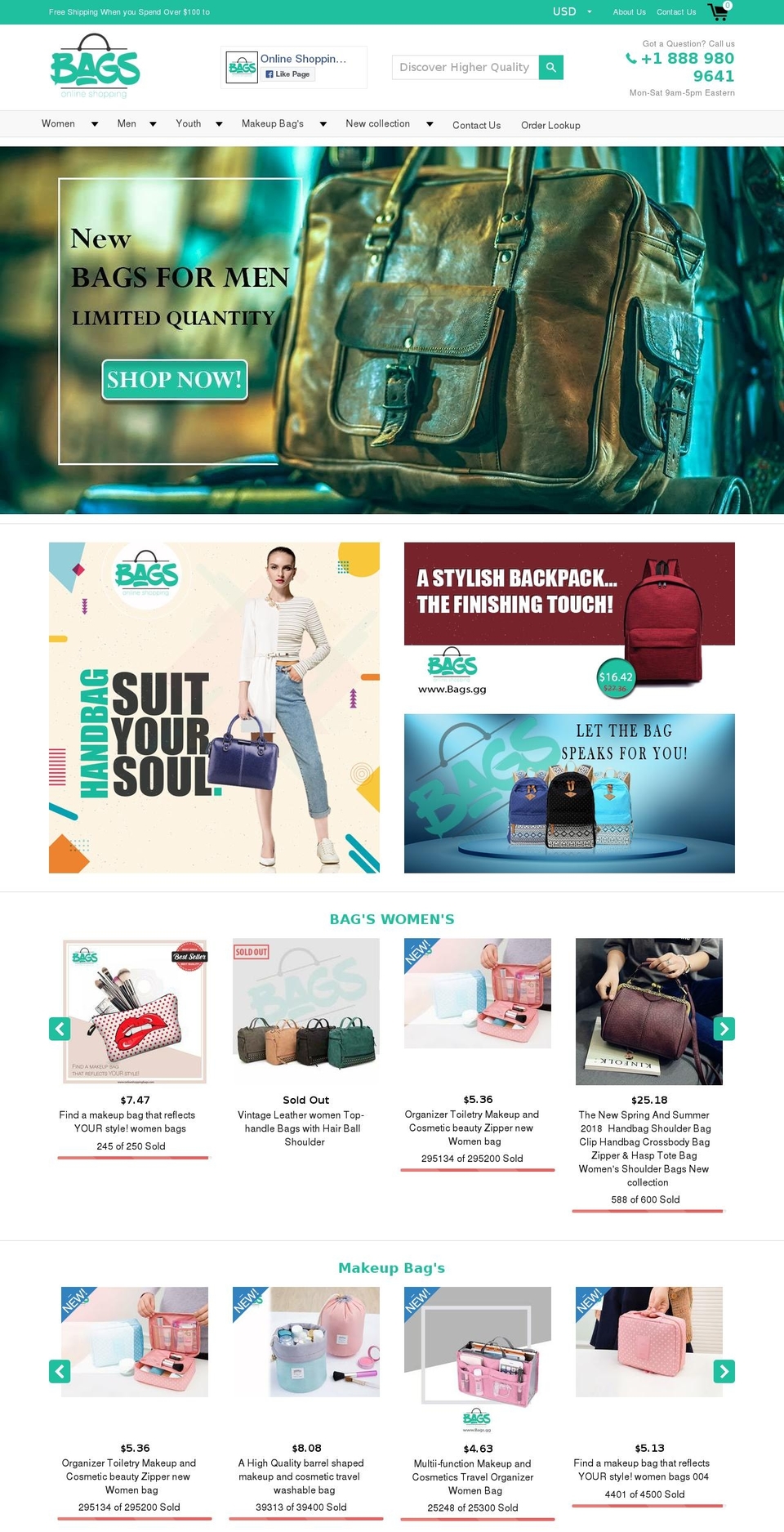 onlineshoppingbags.com — Shopify storefront screenshot