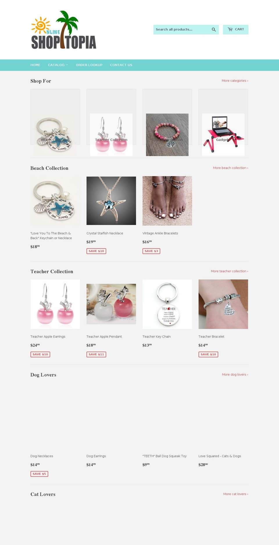 onlineshoptopia.com — Shopify storefront screenshot