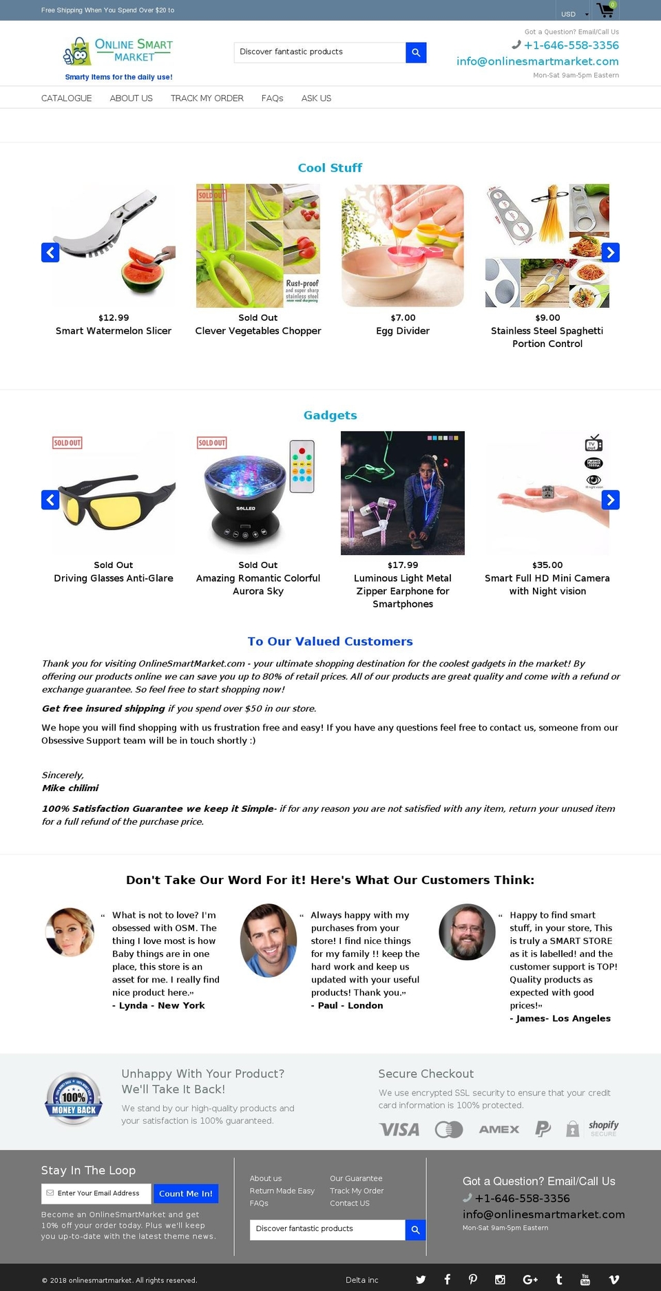 onlinesmartmarket.com — Shopify storefront screenshot