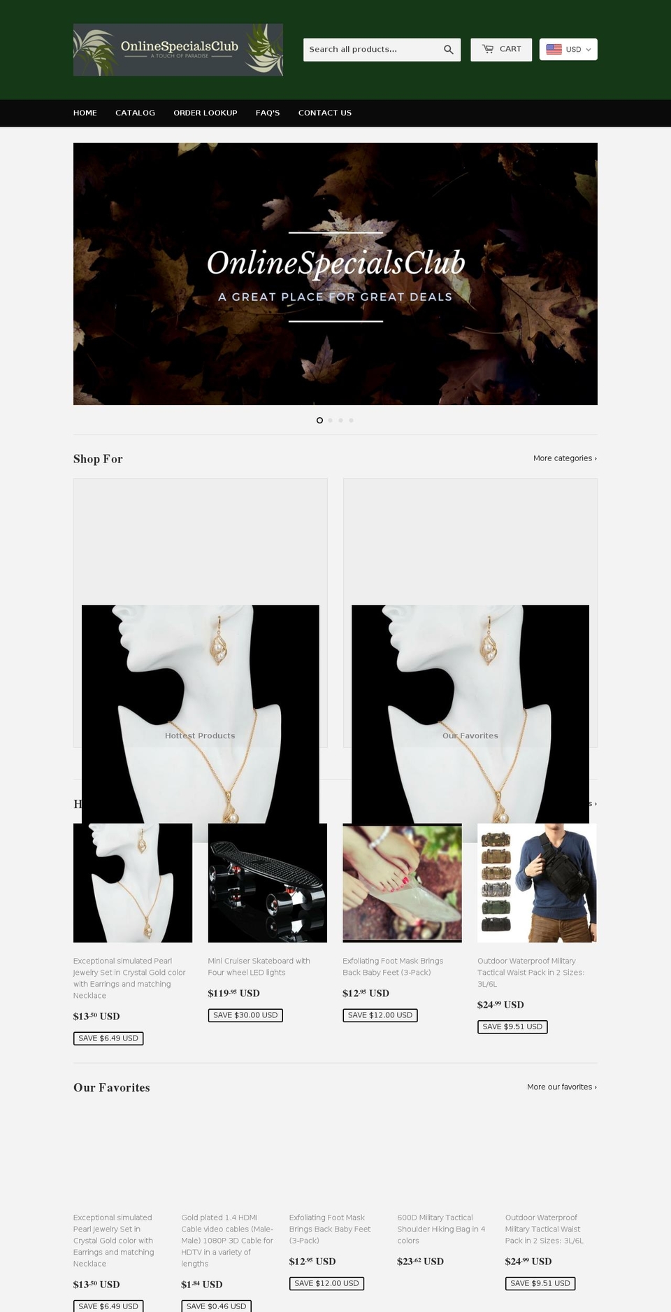 onlinespecialsclub.com shopify website screenshot