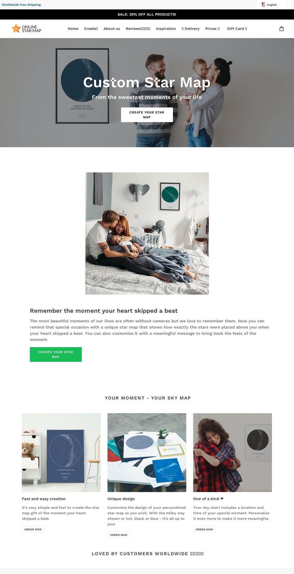 onlinestarmap.com — Shopify storefront screenshot