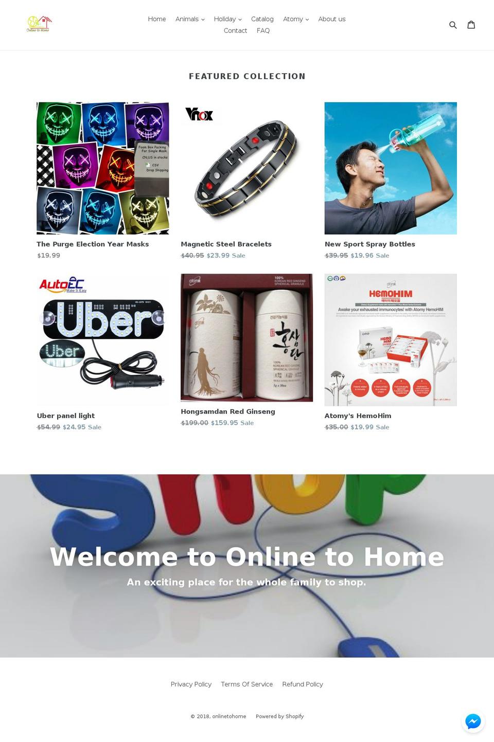 onlinetohome.com — Shopify storefront screenshot