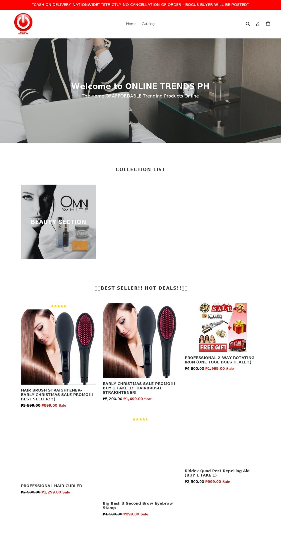 onlinetrendsph.com shopify website screenshot