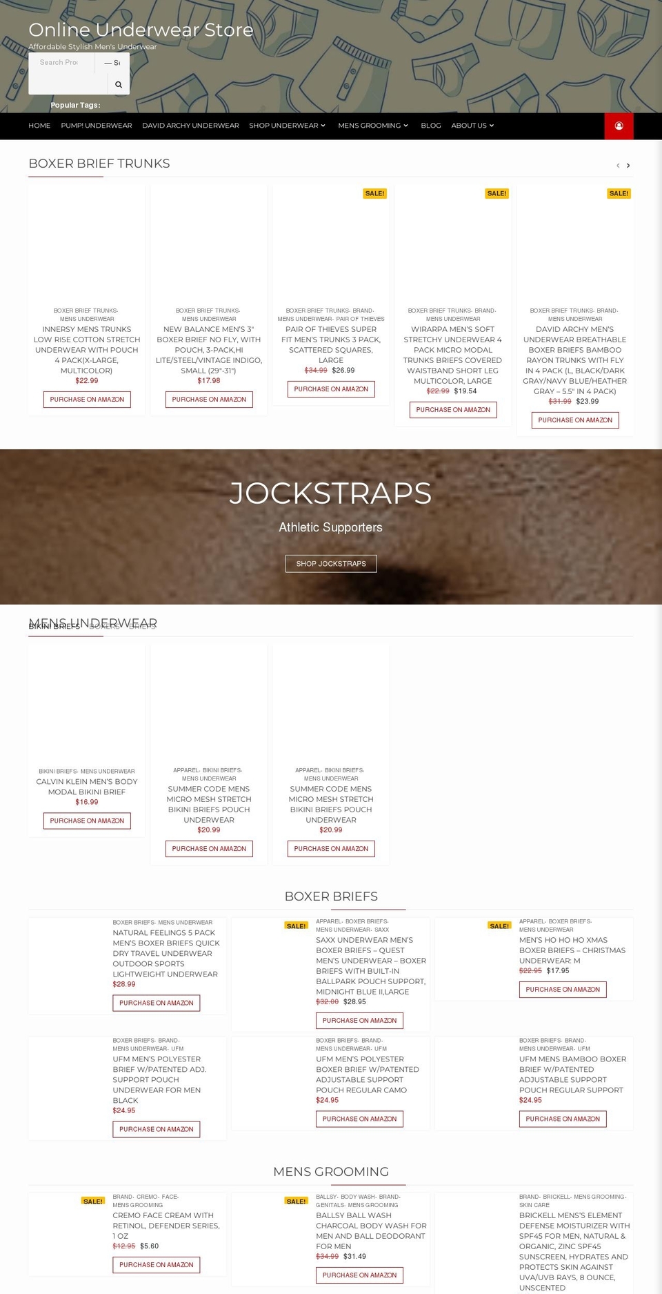 onlineunderwearstore.com — Shopify storefront screenshot