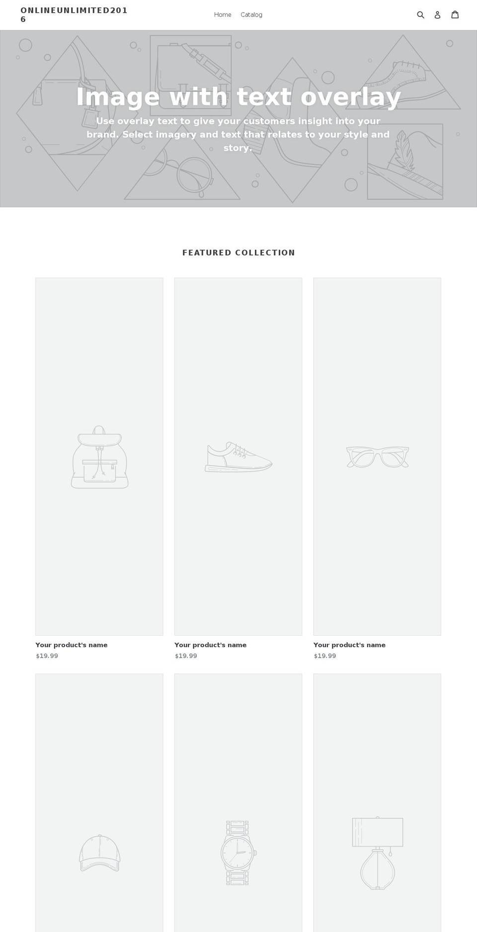 onlineunlimited2016.com shopify website screenshot