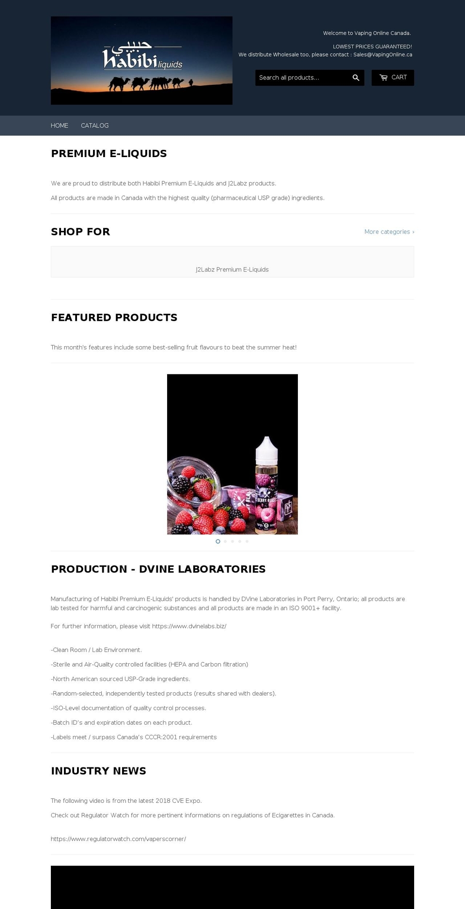 onlinevap.com — Shopify storefront screenshot