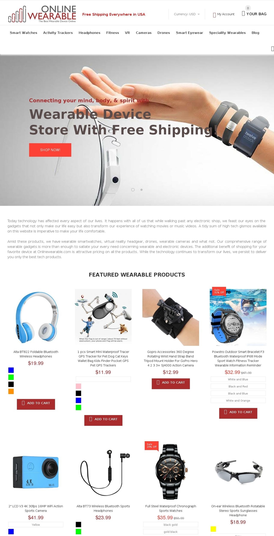 onlinewearable.com — Shopify storefront screenshot