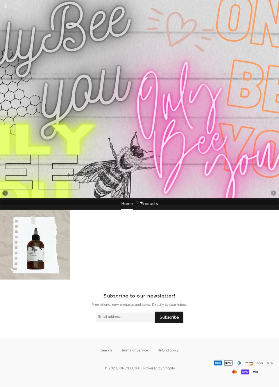 onlybeeyou.com shopify website screenshot