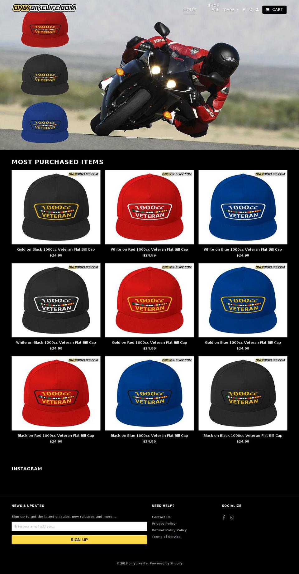 Dan Christie v1-0 Shopify theme site example onlybikelife.com