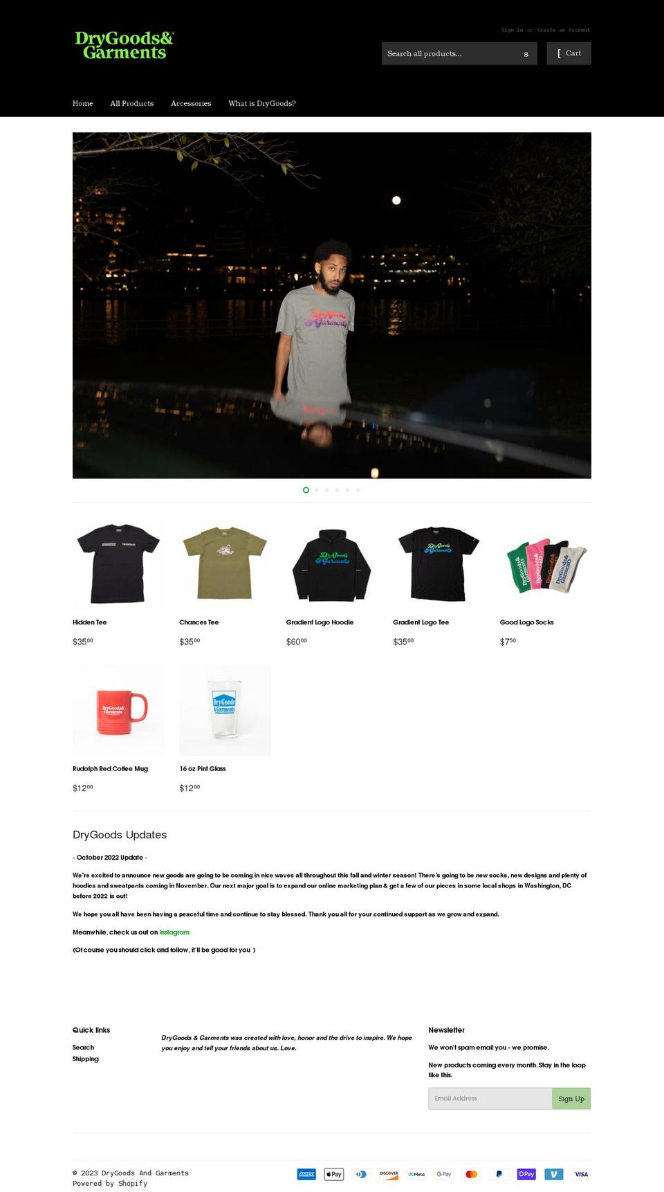 onlydrygoods.com shopify website screenshot