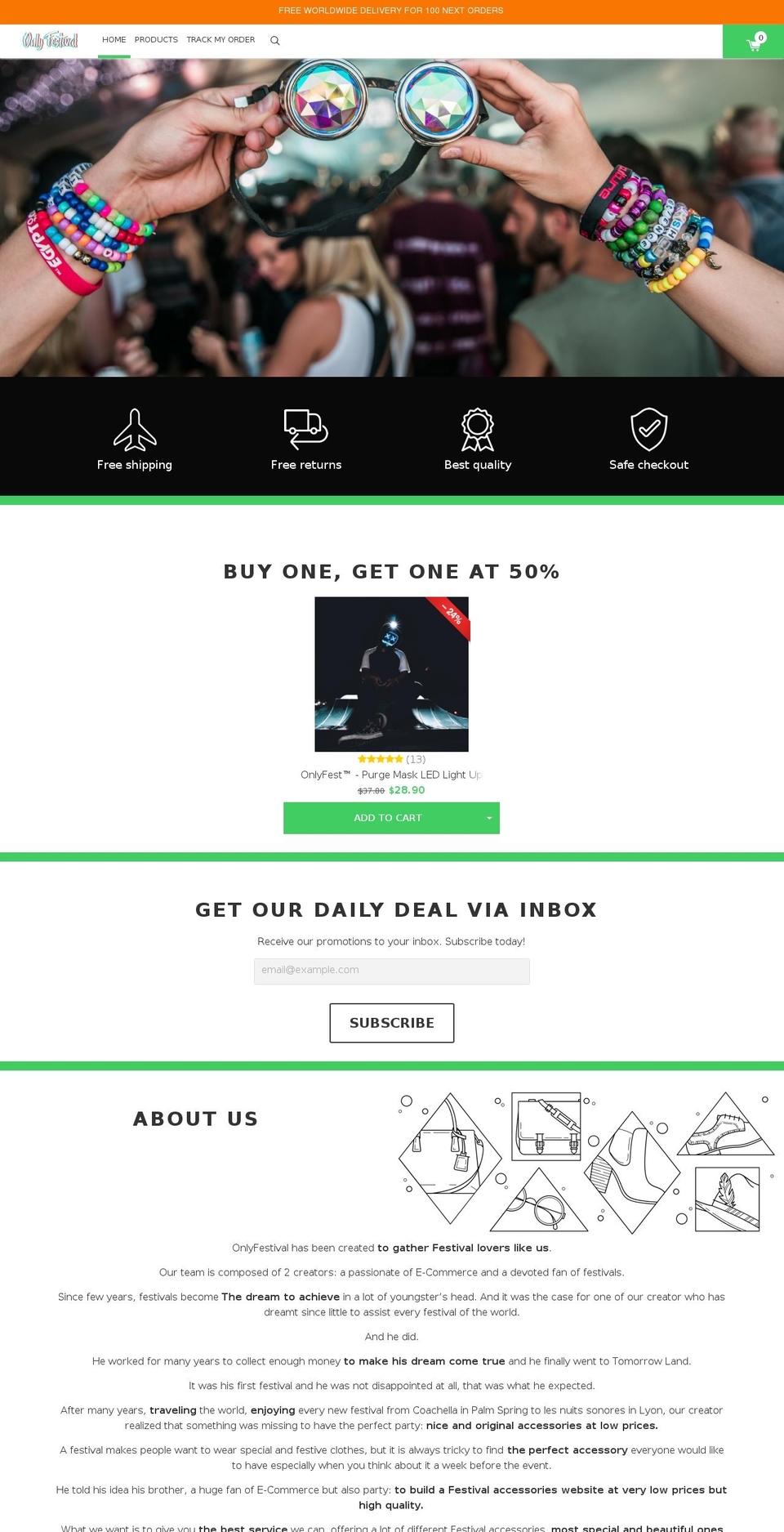 konversion-theme Shopify theme site example onlyfestival.com