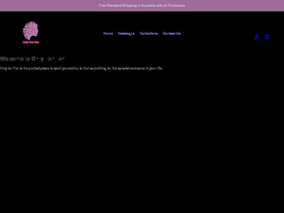 onlyforher.com.au shopify website screenshot