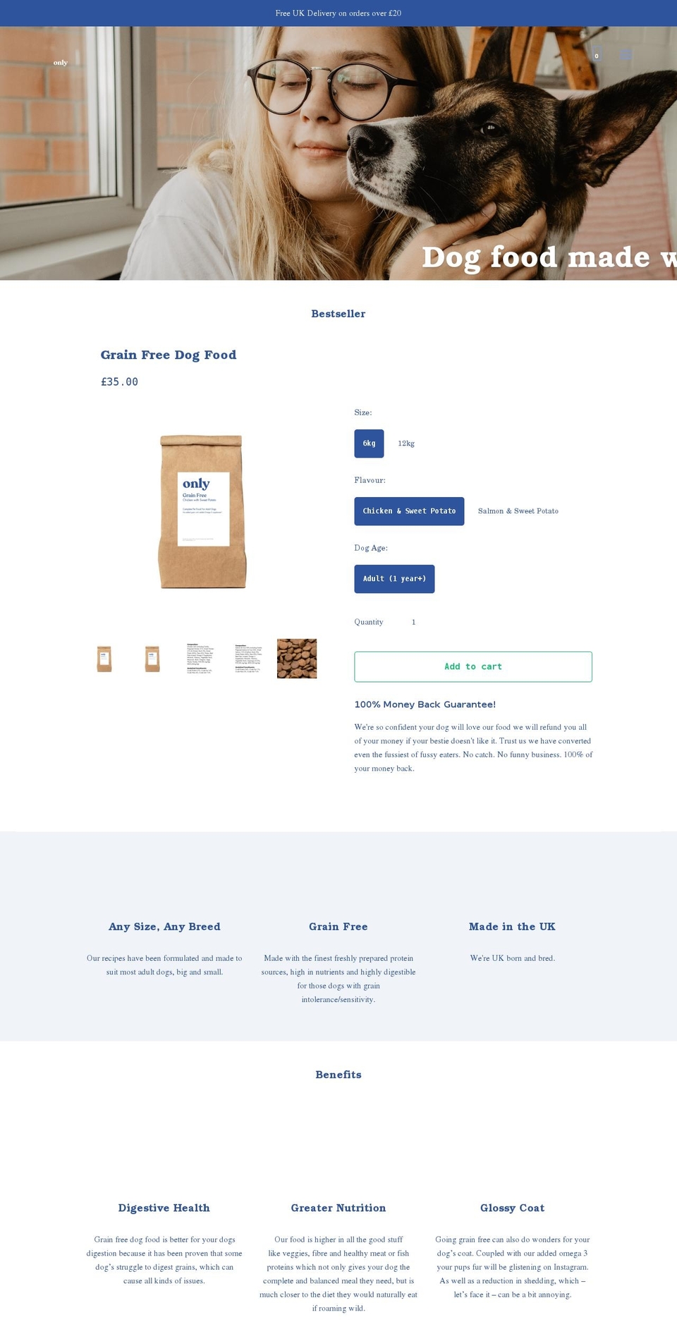 onlyforpets.co.uk shopify website screenshot