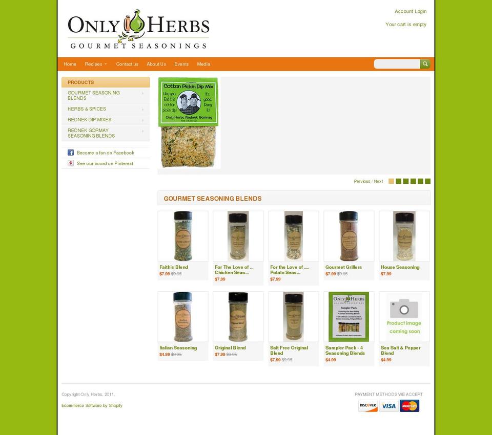 onlyherbs.org shopify website screenshot