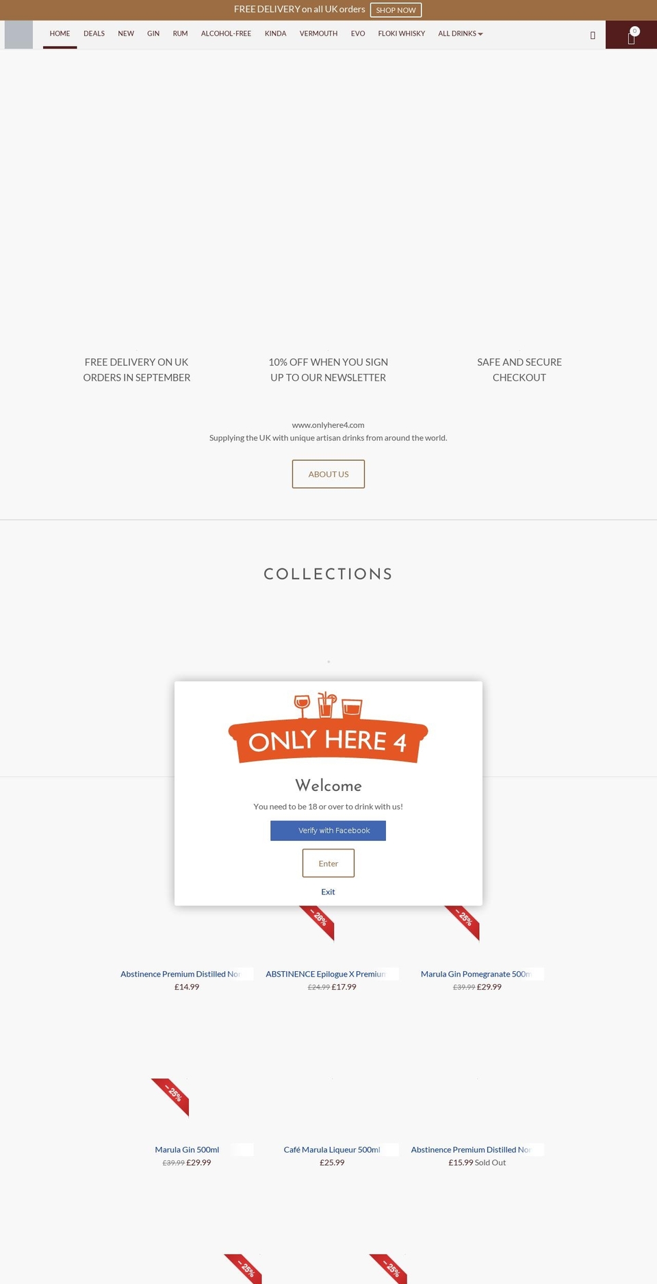 Konversion theme Shopify theme site example onlyhere4.com