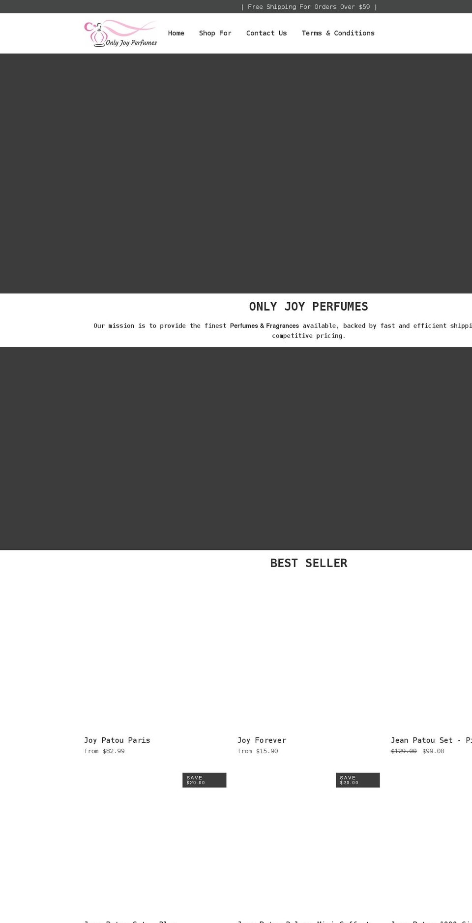 onlyjoyperfumes.com shopify website screenshot