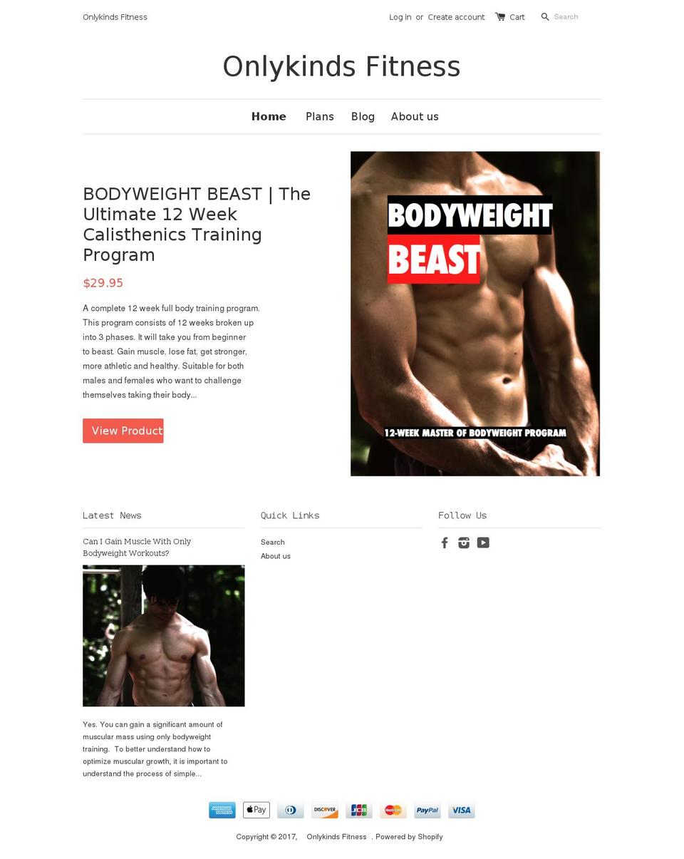 Launch Shopify theme site example onlykindsfitness.com