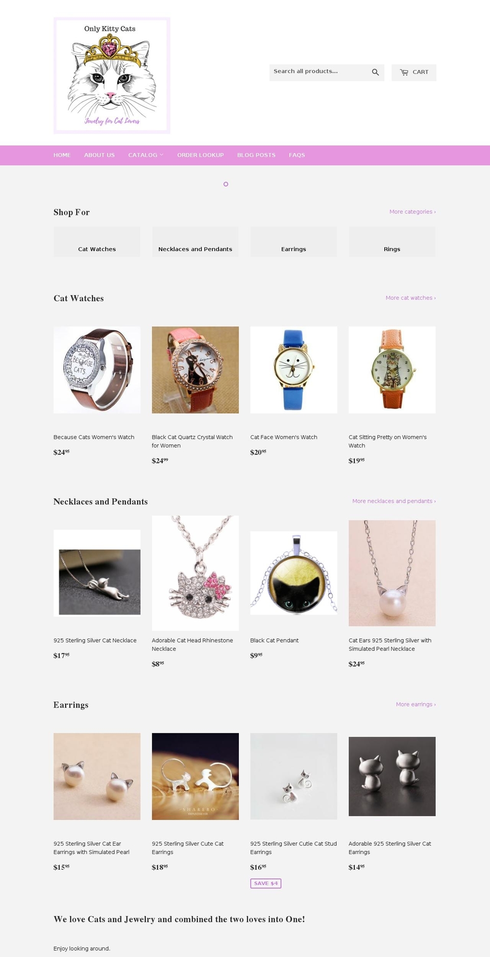 onlykittycats.com shopify website screenshot