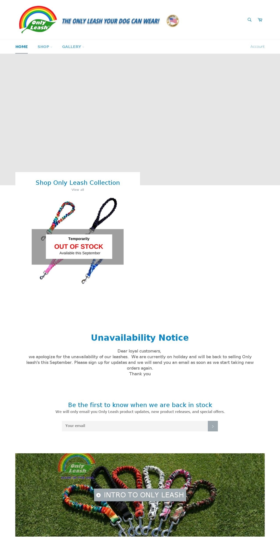 onlyleash.com shopify website screenshot