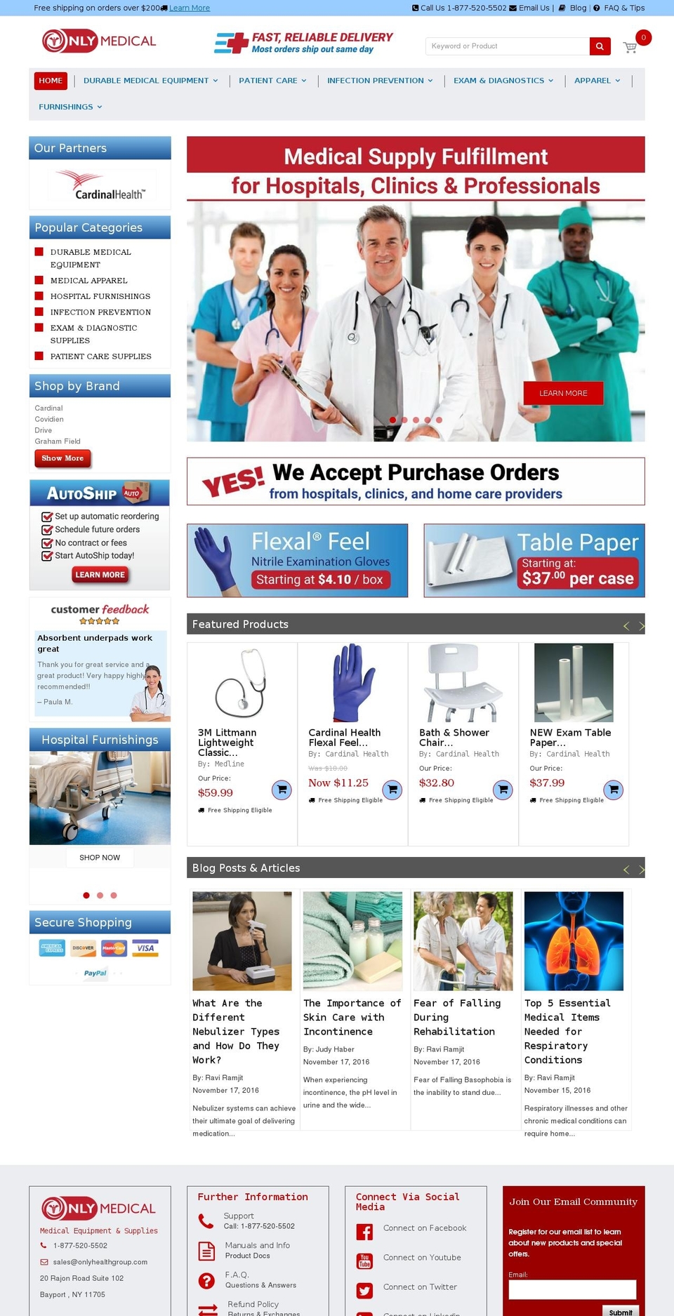 onlymedicalproducts.com shopify website screenshot