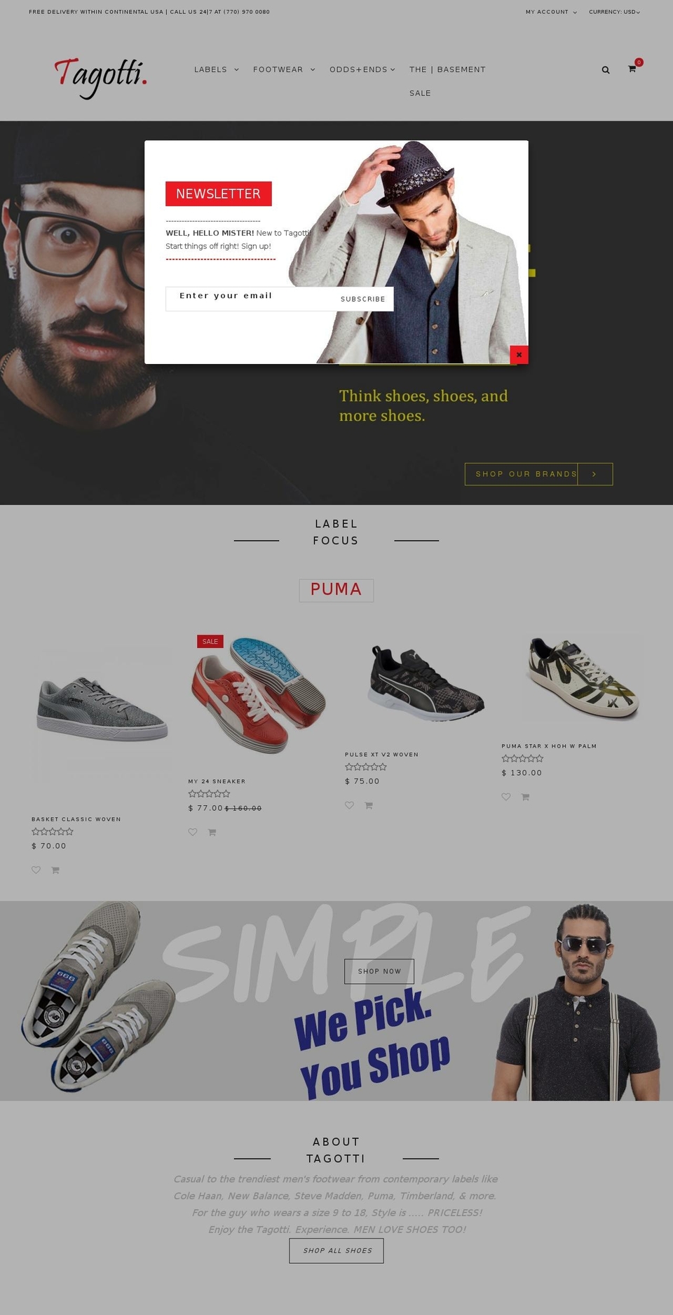 Tagotti Shopify theme site example onlymenshoes.com