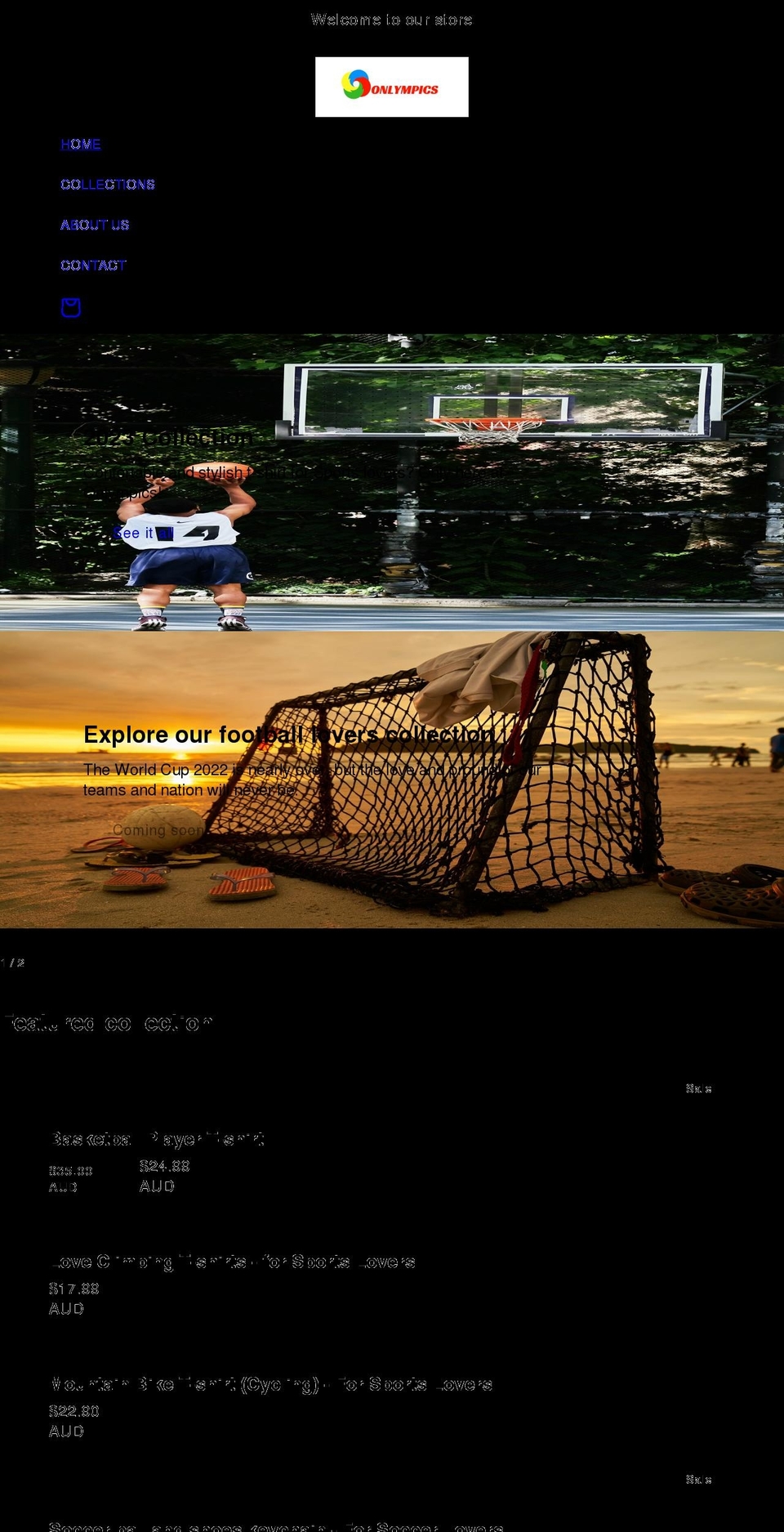 onlympics.com shopify website screenshot