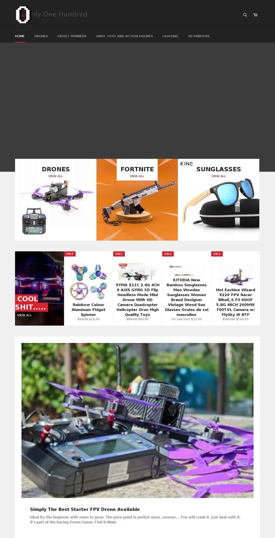 onlyonehundred.net shopify website screenshot