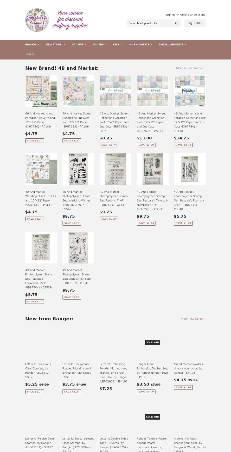 onlyonelifecreations.com shopify website screenshot