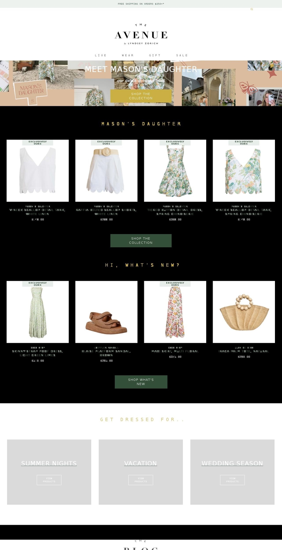 onlyontheavenue.com shopify website screenshot