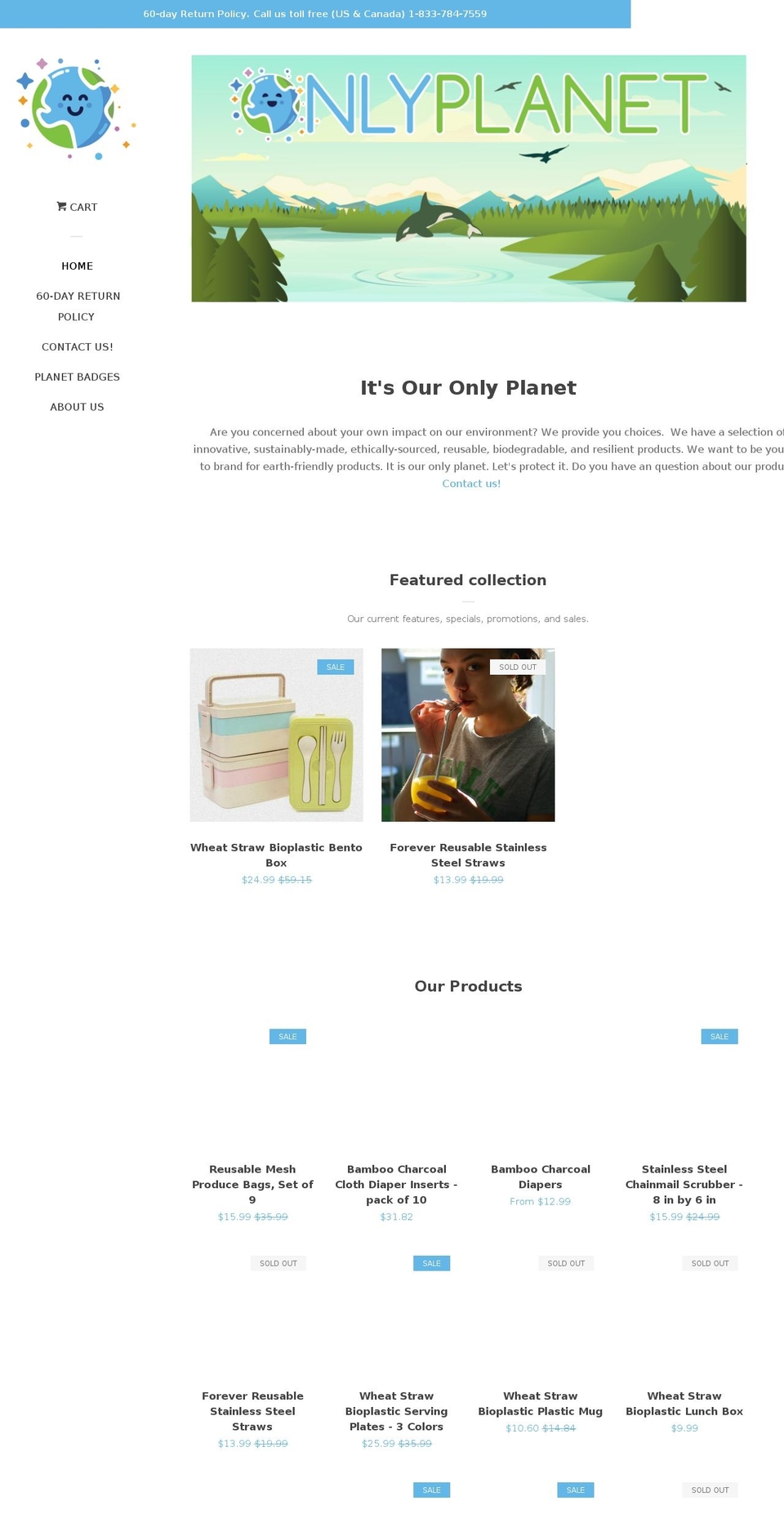 onlyplanet.net shopify website screenshot