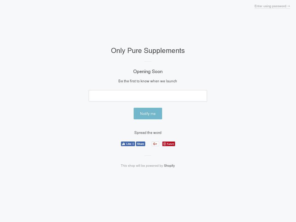 onlypuresupplements.com — Shopify storefront screenshot